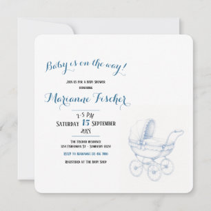 Retro babyshower uitnodiging