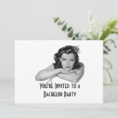 Retro Bachelor Party Invitation Kaart (Staand voorkant)