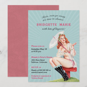Retro Bachelorette Lingerie Party Kaart