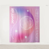 Retro Bachelorette Party Achtergrond Groovy 70s Ro Wandkleed (Voorkant)