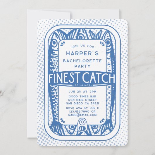 Retro Bachelorette Party Beste vangst Sardines Kaart (Voorkant)