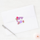 Retro Bachelorette Party Ronde Sticker (Envelop)