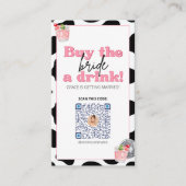 Retro Bachelorette Party Venmo QR Code Kaart Plaatskaartje (Voorkant)