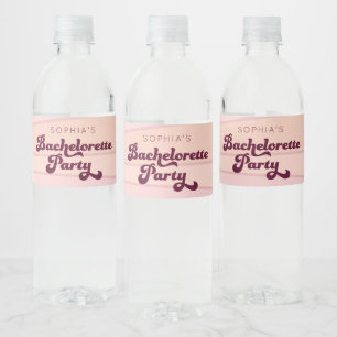 Retro Bachelorette Water Fleslabels Waterfles Etiket