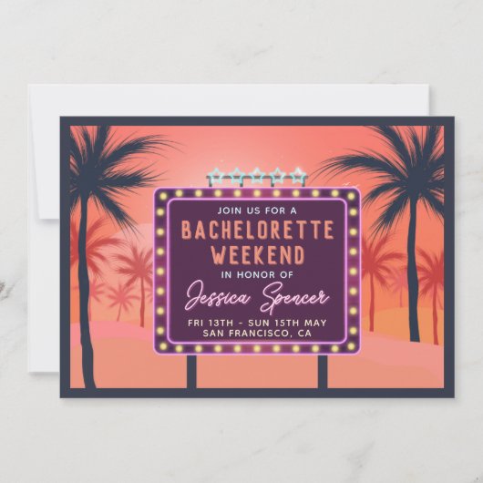 Retro Bachelorette Weekend Party Invitation (Devant)