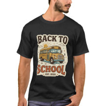 Retro Back to School Vintage Schoolbus T-shirt | 