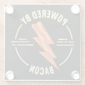 Retro Bacon Lover Grappig Voedsel Ontwerp met Blik Glazen Onderzetter (Achterkant)