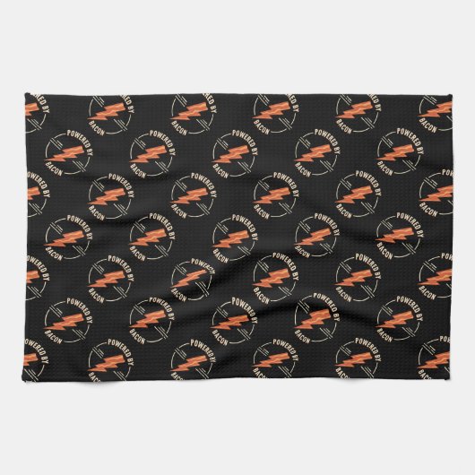 Retro Bacon Lover Grappig Voedsel Ontwerp met Blik Theedoek (Horizontaal)