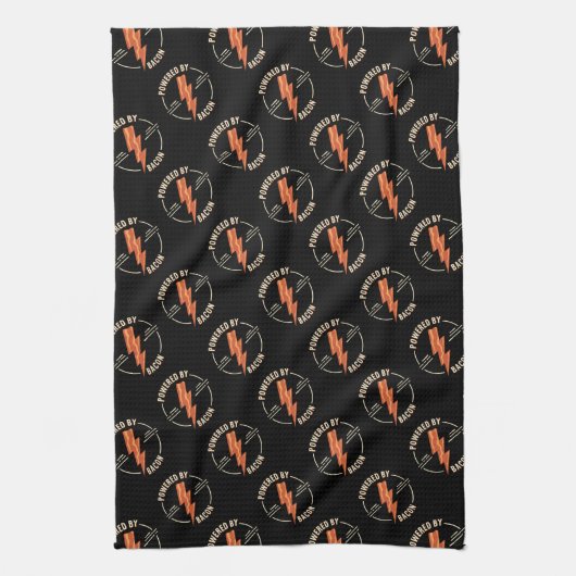 Retro Bacon Lover Grappig Voedsel Ontwerp met Blik Theedoek (Verticaal)