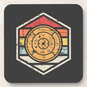 Retro Badge Crokinole Bier Onderzetter