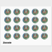 Retro-badge met kanker ronde sticker (Vel)