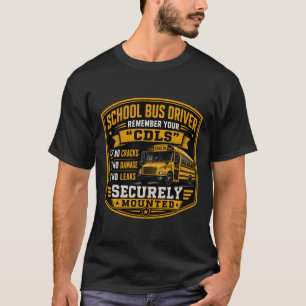 Retro Badge Veiligheidschecklist voor schoolbuscha T-shirt