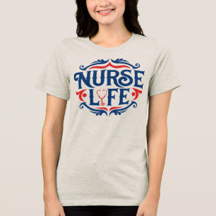 Retro Badge Verpleegster T-Shirt voor Verpleegster