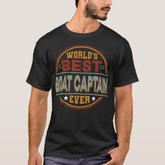 Retro Badge Werelds Beste Bootkapitein T-shirt