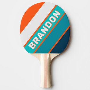 Retro Badmeester Vet Gestreept met Naam Tafeltennisbatje