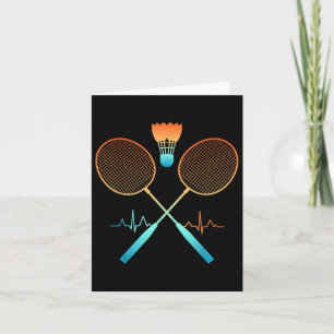 Retro Badminton met Shuttle Heartbeat ECG Kaart