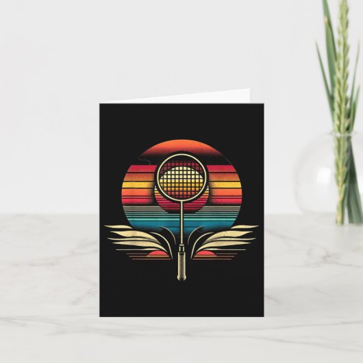 Retro Badminton Night Glow Kaart (Voorkant)
