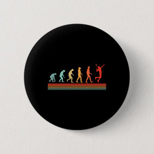 Retro  Badminton Player Evolution Ronde Button 5,7 Cm