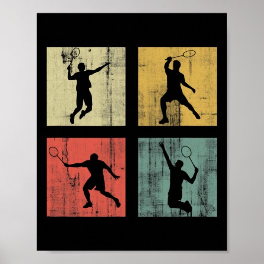 Retro Badminton Poster (Voorkant)