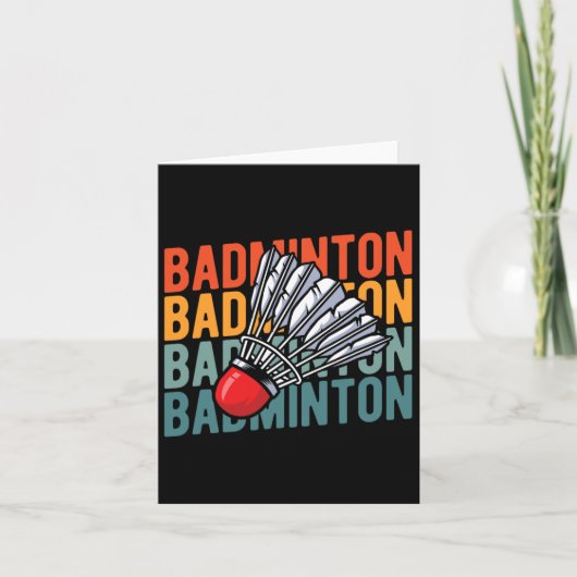 Retro Badminton Racket Team - Speler Shutt Kaart (Voorkant)