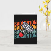 Retro Badminton Racket Team - Speler Shutt Kaart (Gele Bloem)