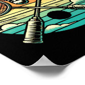 Retro Badminton Shuttle Racket Poster (Hoek)