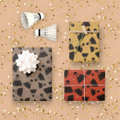 Retro Badminton Shuttlecock patroon Inpakpapier Vel