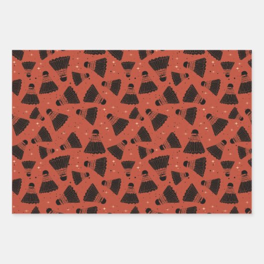 Retro Badminton Shuttlecock patroon Inpakpapier Vel (Voorkant 3)