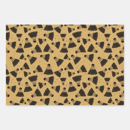 Retro Badminton Shuttlecock patroon Inpakpapier Vel (Voorkant 2)