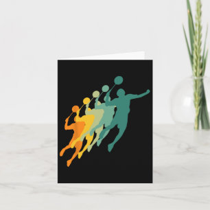 Retro Badminton Spelers Shuttle Sport Racket Coach Kaart