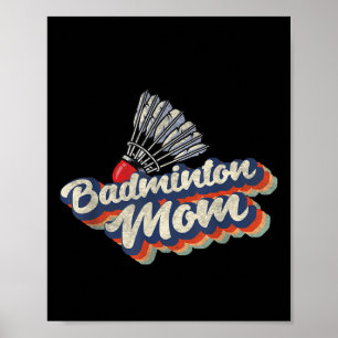 Retro Badminton Team Sport Speler Coach 70s 80s Vi Poster