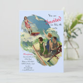 Retro badpak kaart (Staand voorkant)