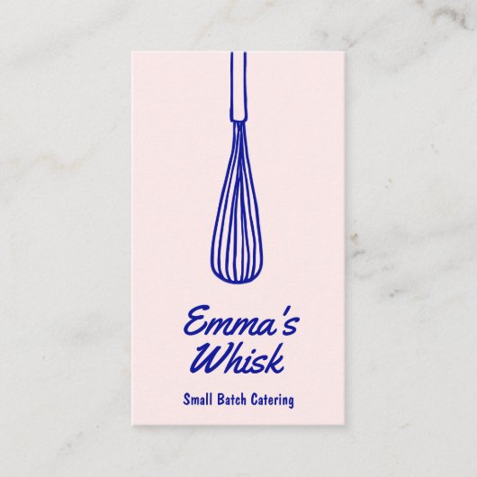 Retro Baker Hand Drawn Whisk Logo Visitekaartje (Voorkant)