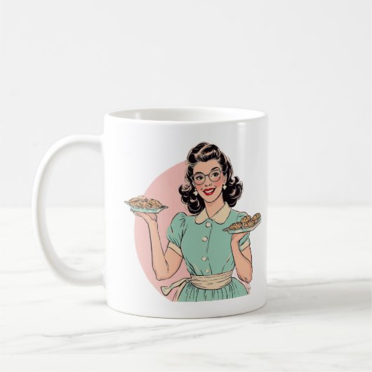 Retro Baker Lady Mug Koffiemok (Links)