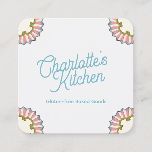 Retro Baker Vierkante Visitekaartje (Voorkant)