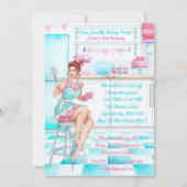 Retro Baking Cook Off Competitie Verjaardagsfeest Kaart (Voorkant)