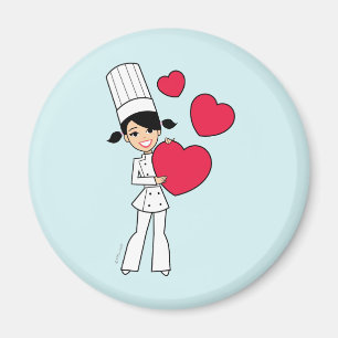 Retro Baking Girl Magnet Magneet