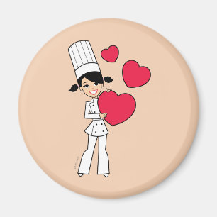 Retro Baking Girl Magnet Magneet