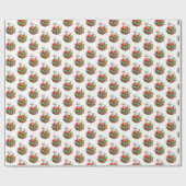 retro Baking Santa Holiday Cadeaupapier (Vlak)