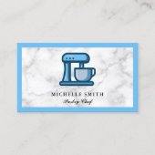 Retro Bakkerij Blue Stand Mixer Pastry Cake Baker Visitekaartje (Voorkant)