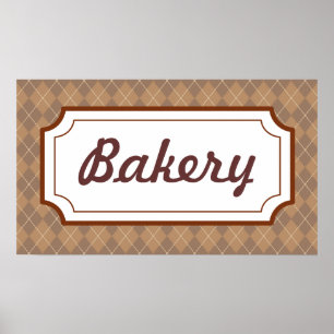 Retro bakkerij bord poster