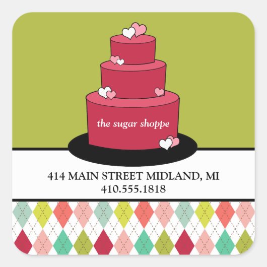 Retro Bakkerij — Etiket Stickers (Voorkant)