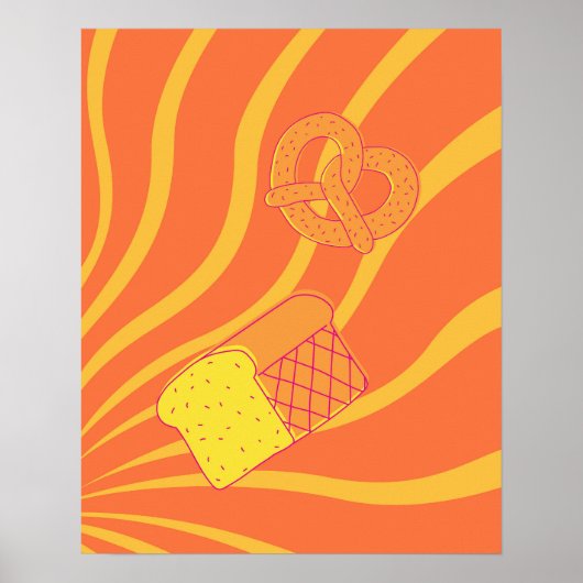 Retro Bakkerij Poster, Food Theme Wall Art Poster (Voorkant)