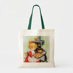 retro bakmeisje Holiday Tote Bag