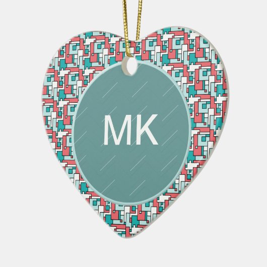 retro-baksteenpatroon keramisch ornament (Links)