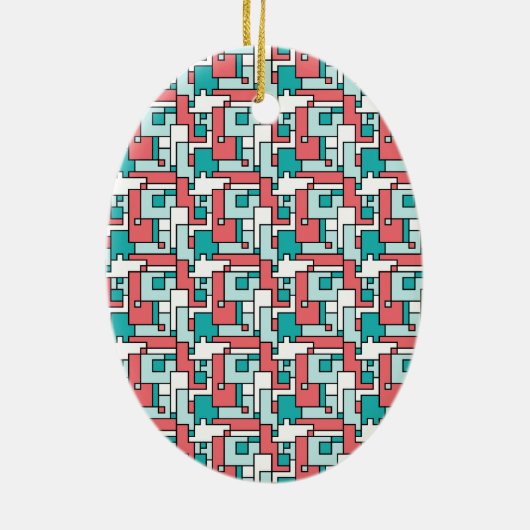 retro-baksteenpatroon keramisch ornament (Achterkant)