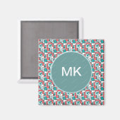 retro-baksteenpatroon magneet (Voorkant / Achterkant)