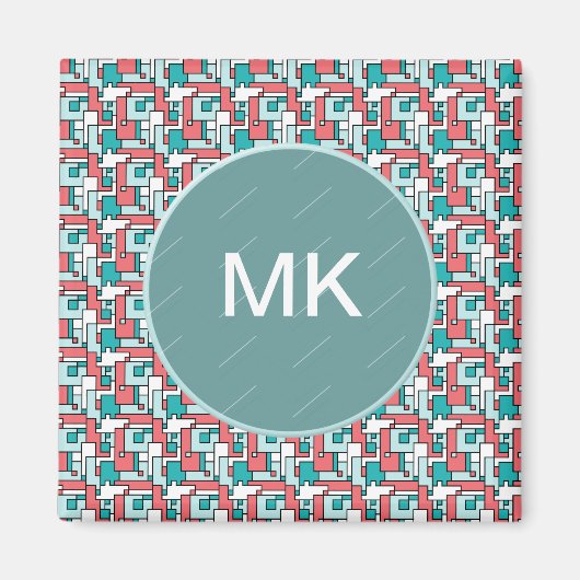 retro-baksteenpatroon magneet (Voorkant)