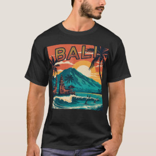 Retro Bali Reizen – Sunset Beach Ocean Surfers T-shirt