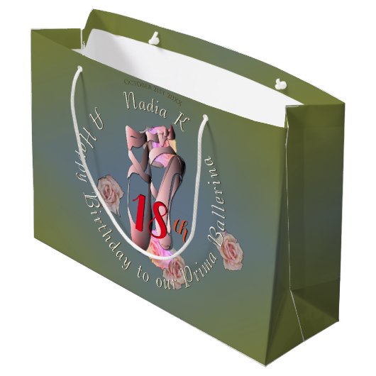 Retro Ballet Schoenen Gift Bag Groot Cadeauzakje (Achterkant Gekanteld)